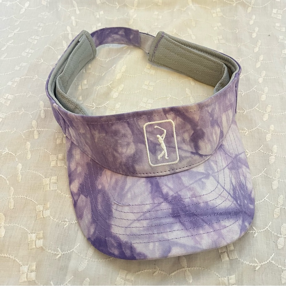 PGA purple tie dye visor